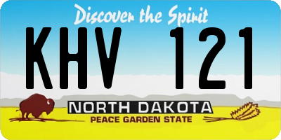 ND license plate KHV121