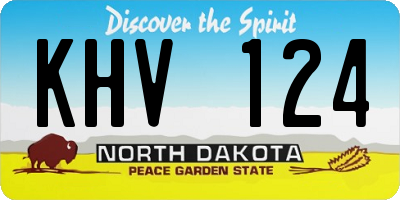 ND license plate KHV124