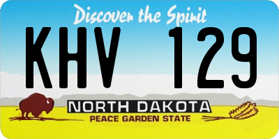 ND license plate KHV129