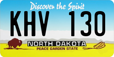 ND license plate KHV130
