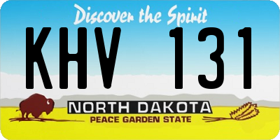 ND license plate KHV131