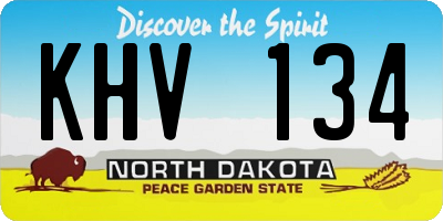 ND license plate KHV134