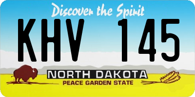 ND license plate KHV145