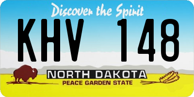 ND license plate KHV148