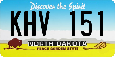 ND license plate KHV151