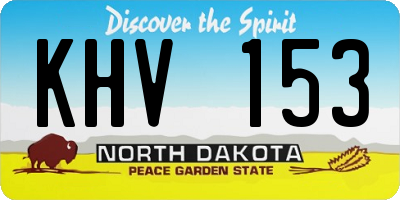 ND license plate KHV153