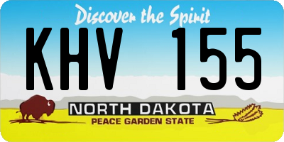 ND license plate KHV155