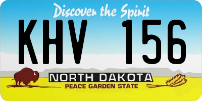 ND license plate KHV156
