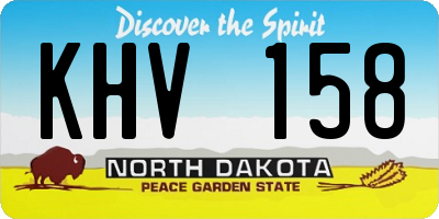 ND license plate KHV158