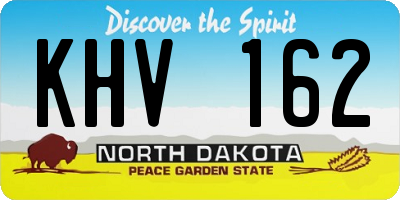 ND license plate KHV162