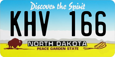 ND license plate KHV166