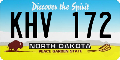 ND license plate KHV172