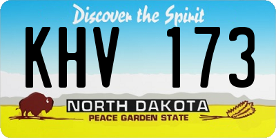 ND license plate KHV173