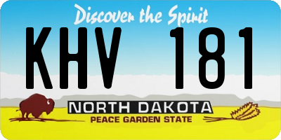 ND license plate KHV181