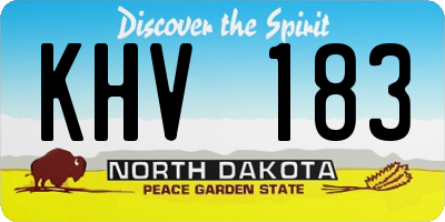ND license plate KHV183