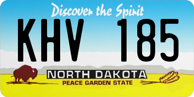 ND license plate KHV185