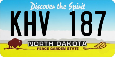 ND license plate KHV187