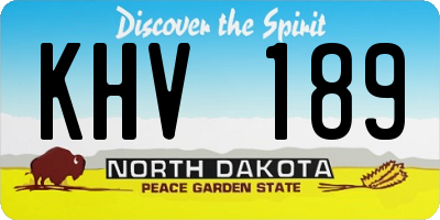 ND license plate KHV189