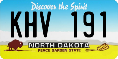 ND license plate KHV191
