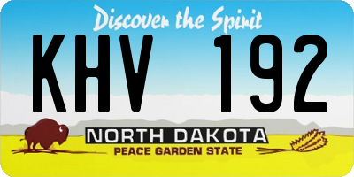 ND license plate KHV192