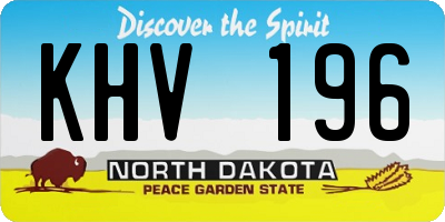 ND license plate KHV196