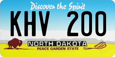 ND license plate KHV200