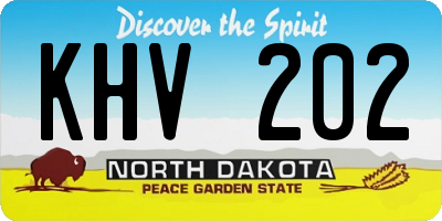 ND license plate KHV202