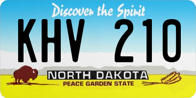 ND license plate KHV210