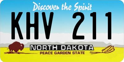 ND license plate KHV211