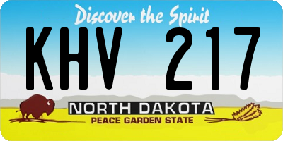 ND license plate KHV217