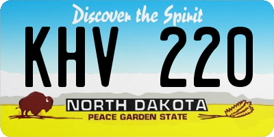 ND license plate KHV220