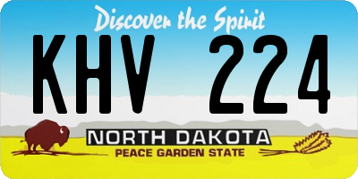 ND license plate KHV224