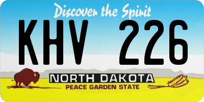 ND license plate KHV226