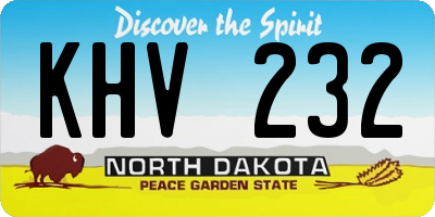 ND license plate KHV232