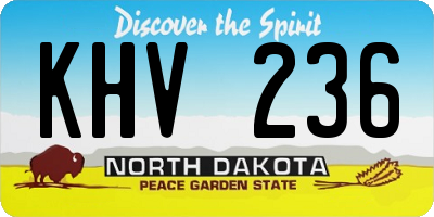 ND license plate KHV236