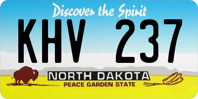 ND license plate KHV237