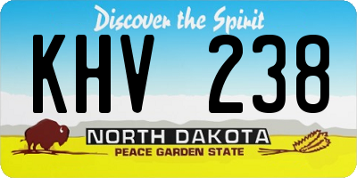 ND license plate KHV238