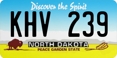 ND license plate KHV239