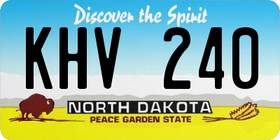 ND license plate KHV240