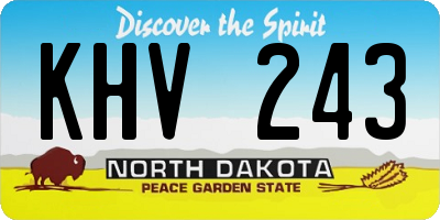 ND license plate KHV243