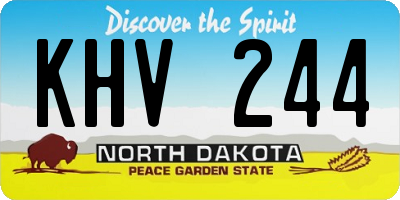 ND license plate KHV244