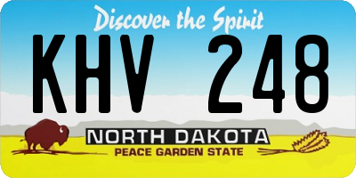 ND license plate KHV248