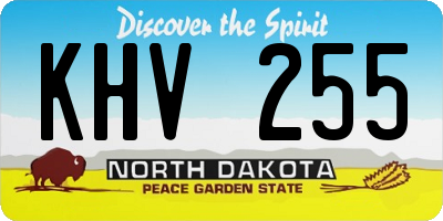 ND license plate KHV255