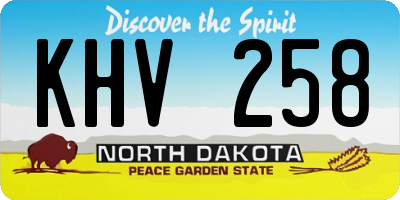 ND license plate KHV258