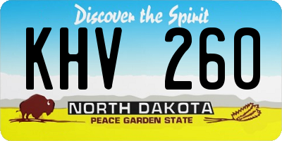 ND license plate KHV260