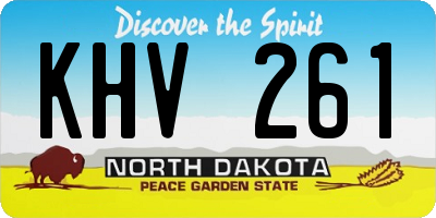 ND license plate KHV261