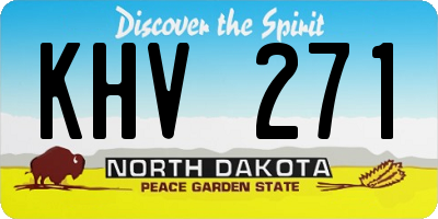 ND license plate KHV271