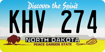 ND license plate KHV274
