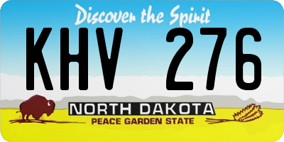 ND license plate KHV276