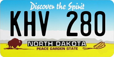 ND license plate KHV280